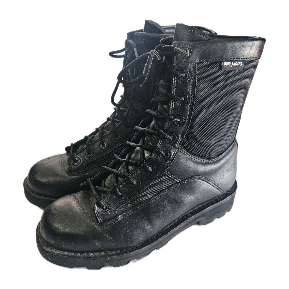 Bates Men's 8" DuraShock Size 9.5 Lace-to-Toe Waterproof Work Boot Black